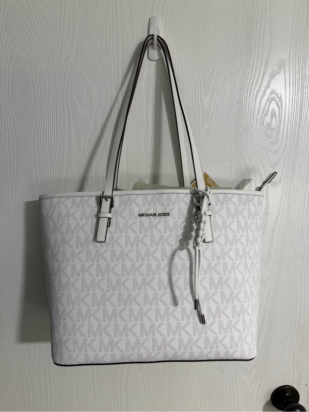 NWT Michael Kors Jet Set Tote White